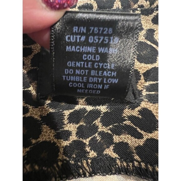 Teddi Designs Leopard Print Sleevless Midi Dress Zip Back With Stretch Size 12 - Picture 7 of 7